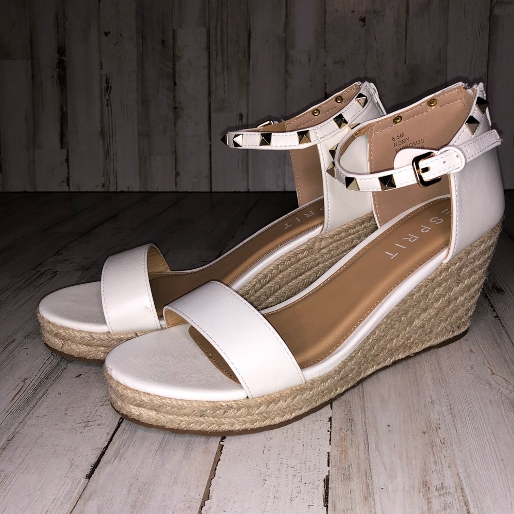 ESPRIT White Studded Espadrille Wedge